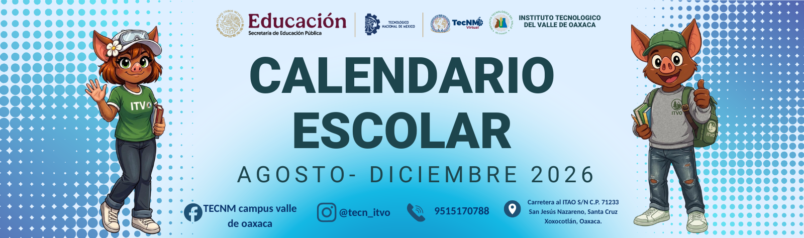 Calendario escolar agosto-diciembre 2026